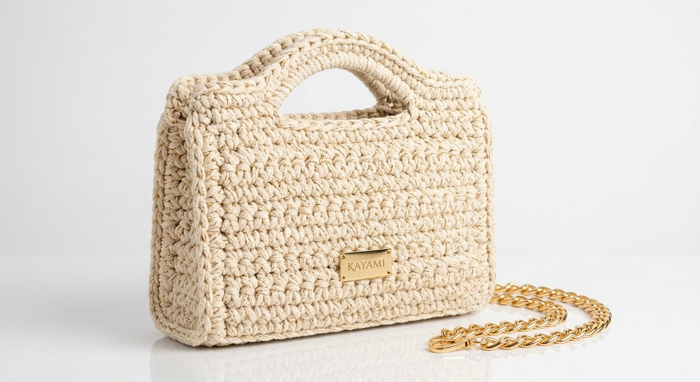 Classique — sac crocheté main, crème